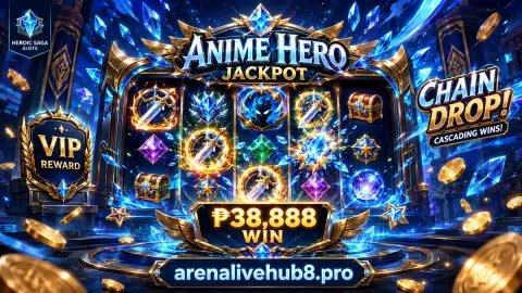 ARENALIVE slot reel theatre moving from violet lotus glow through gold, jewels and phoenix fire
